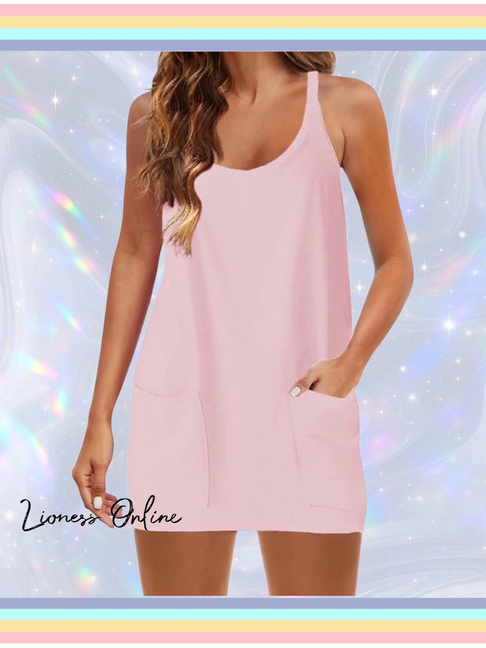 NWT - Athletic Sleeveless Mini Dress with Built-in Shorts! Sz Lg